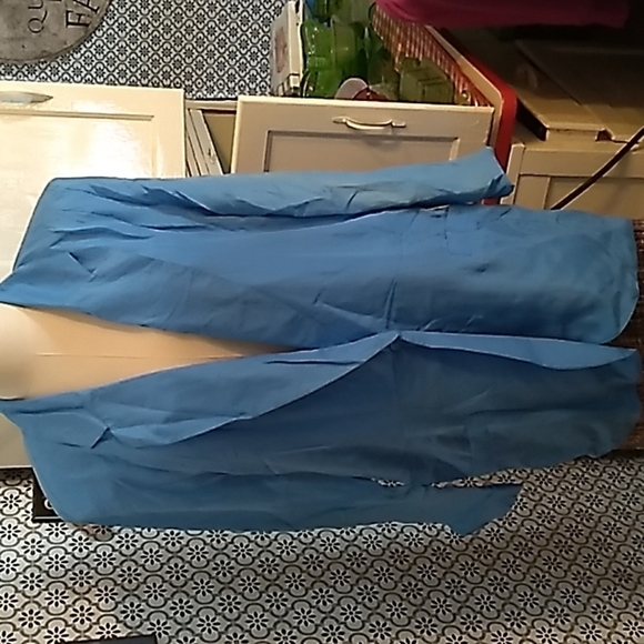 Vintage 1990s Y2K blue silk blazer jacket medium nwt - Picture 1 of 6